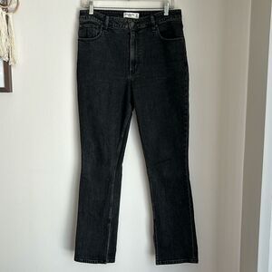 Abercrombie Women High Rise faded black ankle slit the skinny jeans size 10/30!